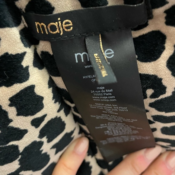 Maje Elara Long Leopard Puffy Scarf - Picture 2 of 3